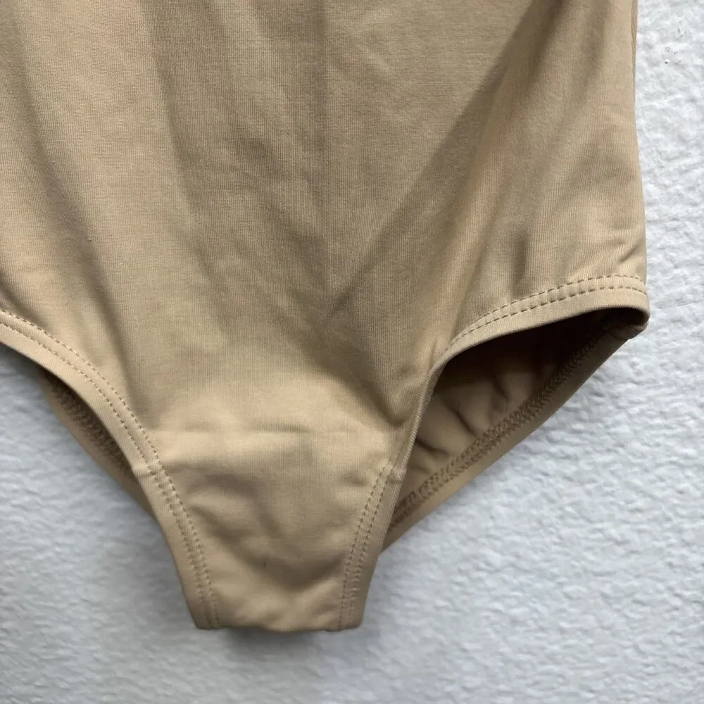 Boboking Gymnastics Leotard Girls Long Sleeve Scoop Neck Dance Beige 2 4 Stretch
